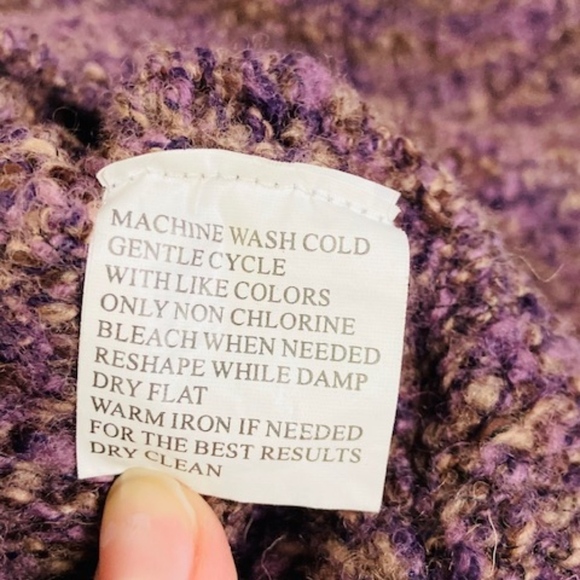 🍍 ROE Purple Speckled Knit V-Neck Soft Sweater Sm - Picture 4 of 4